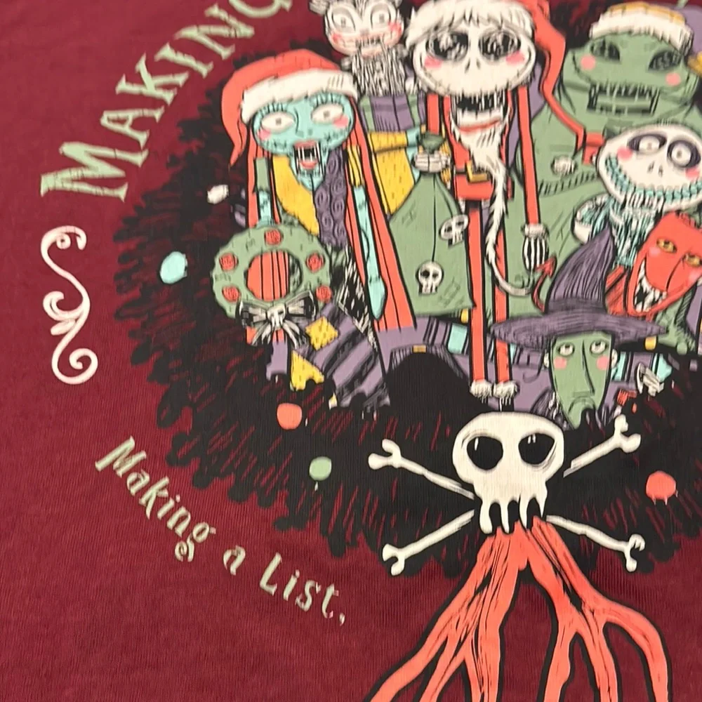 Disney Red Nightmare Before Christmas Tee SZ L short sleeve Halloween casual - Picture 10 of 11